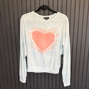 Wildfox Pastel Blue Sweatshirt with Pink Heart